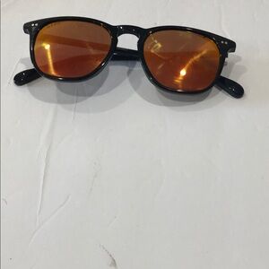 DIFF eyewear Maxwell black orange sunset holographic mirror sunglasses brand new